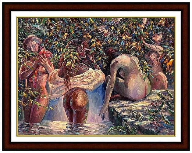 Wen Ze Chen Signed Original Oil Painting On Canvas Framed: measuring approximately 36Ã¢â‚¬Â x 48Ã¢â‚¬Â and 46Ã¢â‚¬Â x