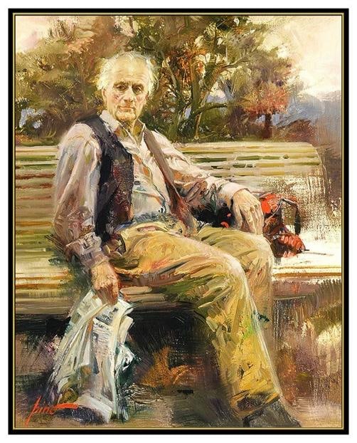 PINO Daeni Signed ORIGINAL Oil PAINTING on CANVAS Framed - 3