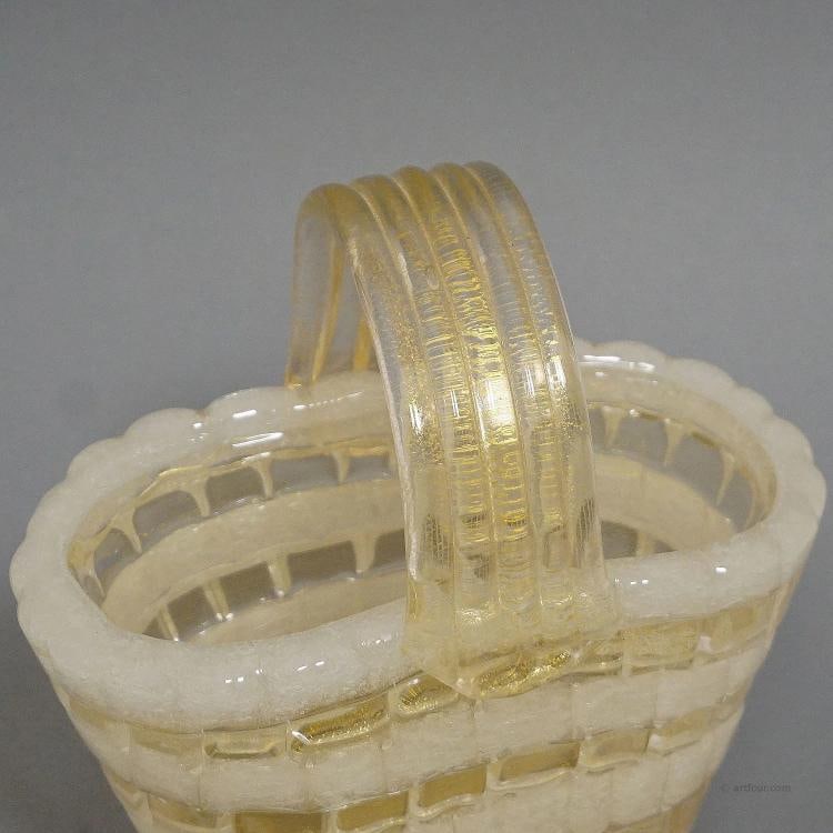 Ercole Barovier for Barovier & Toso Attr. Glass Basket - 3