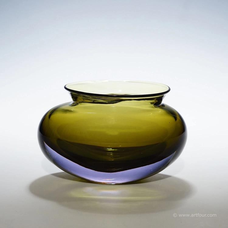Vintage Art Glass Vase by Flavio Poli for Seguso Vetri D'Arte: width: 7.28 inches height: 4.92 inches depth: 3.94 inches. Condition: Used,Brand: ArtGlass,Type: Vase,Country of Origin: Italy