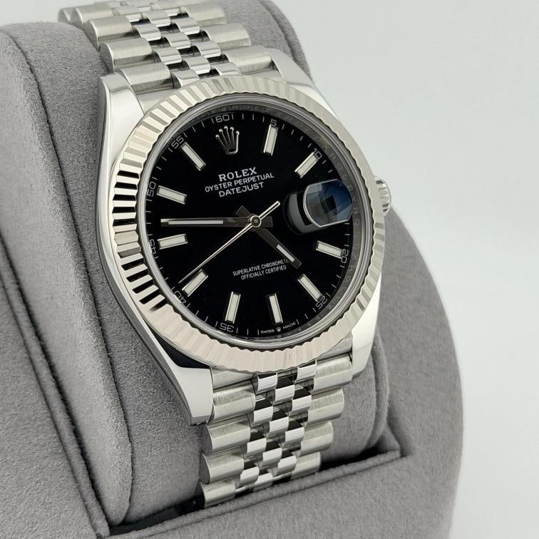 Rolex Datejust 41 126334 41mm Black Dial 18k White Gold Steel Jubilee Box Paper - 4