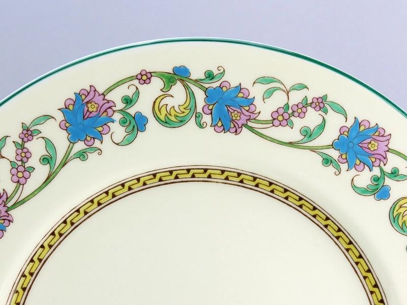 Beautiful Set 12 c1920s Wedgwood Shah w734 Blue Pink Floral Dinner Plates 10.5" - 2