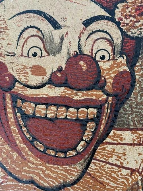 Antique Lake Pontchartrain Beach Clown Ride Amusement Park Carnival Tin Sign - 12