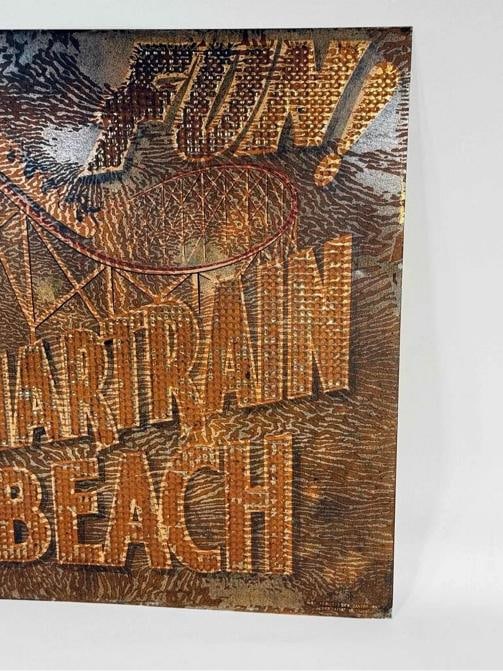 Antique Lake Pontchartrain Beach Clown Ride Amusement Park Carnival Tin Sign - 8