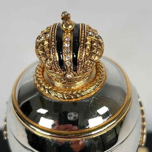 Faberge Imperial Easter Steel Military Russian Artillery Shell Egg Marble Base - 11