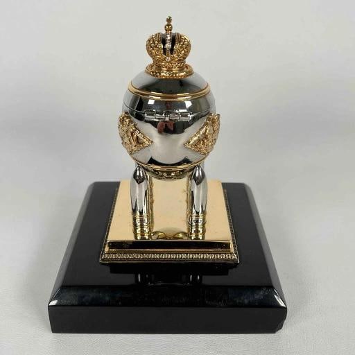 Faberge Imperial Easter Steel Military Russian Artillery Shell Egg Marble Base - 4