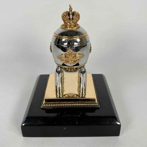 Faberge Imperial Easter Steel Military Russian Artillery Shell Egg Marble Base - 6