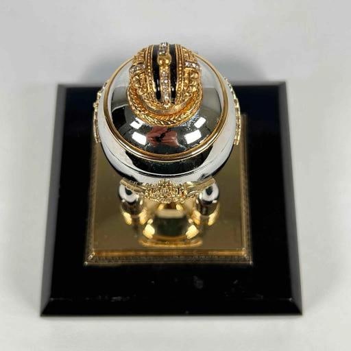 Faberge Imperial Easter Steel Military Russian Artillery Shell Egg Marble Base - 8