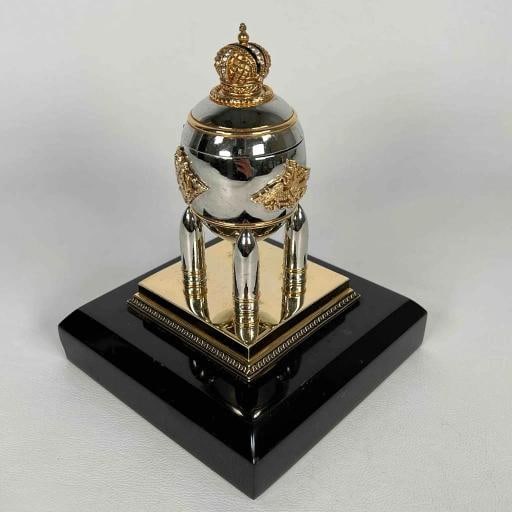 Faberge Imperial Easter Steel Military Russian Artillery Shell Egg Marble Base - 9