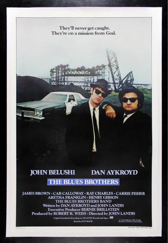 THE BLUES BROTHERS ORIGINAL VINTAGE MOVIE POSTER 1980~(27" x 41"): Industry: Movies,Object Type: Poster,Original/Reproduction: Original,Country of Origin: United States