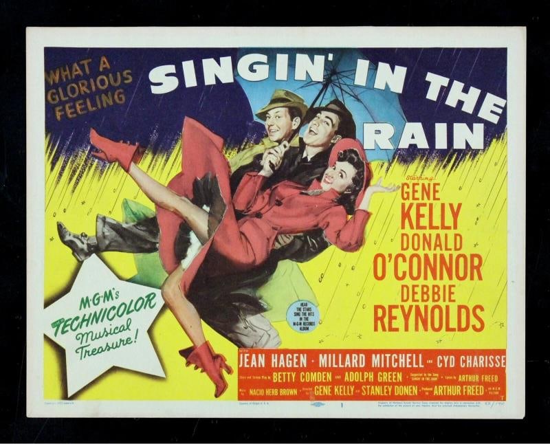 SINGIN' IN THE RAIN 1952 SINGING MUSICAL MUSIC MOVIE POSTER~(11" x 14"): Object Type: Poster,Original/Reproduction: Original,Industry: Movies,Country of Origin: United States