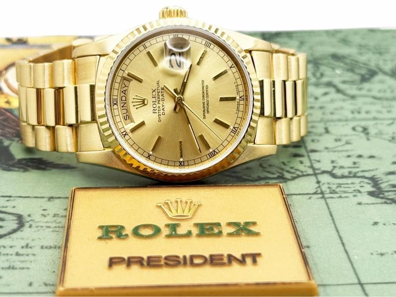 Rolex Day Date President 18038 36mm Champagne Dial 18K Yellow Gold Box Booklets - 3