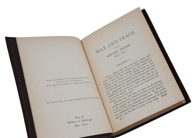War and Peace ~ by LEO TOLSTOY ~ First American Edition ~ 1st Printing 1886 - 6