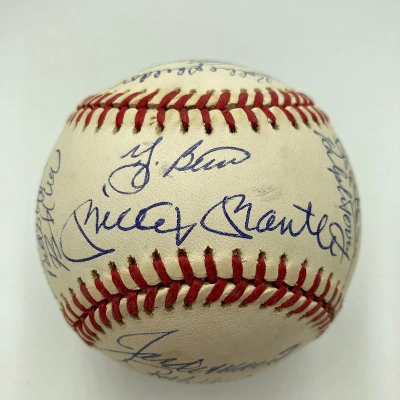 1961 New York Yankees World Series Champs Team Signed Baseball Mickey Mantle JSA (1 of 10)