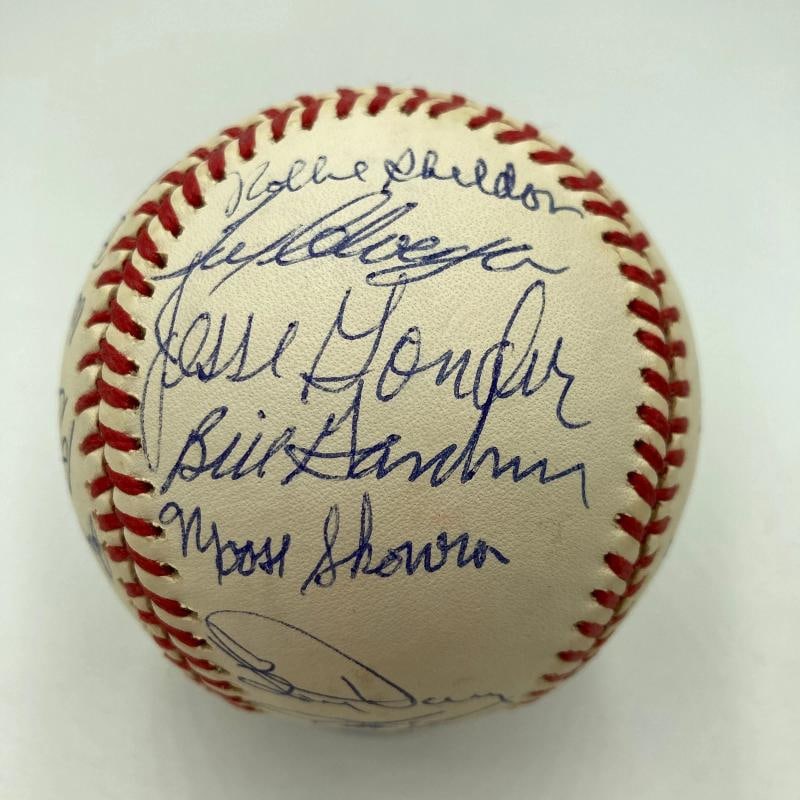 1961 New York Yankees World Series Champs Team Signed Baseball Mickey Mantle JSA - 3