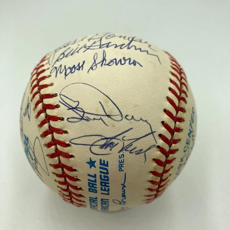 1961 New York Yankees World Series Champs Team Signed Baseball Mickey Mantle JSA - 4