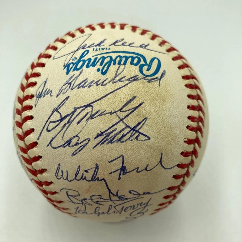 1961 New York Yankees World Series Champs Team Signed Baseball Mickey Mantle JSA - 5
