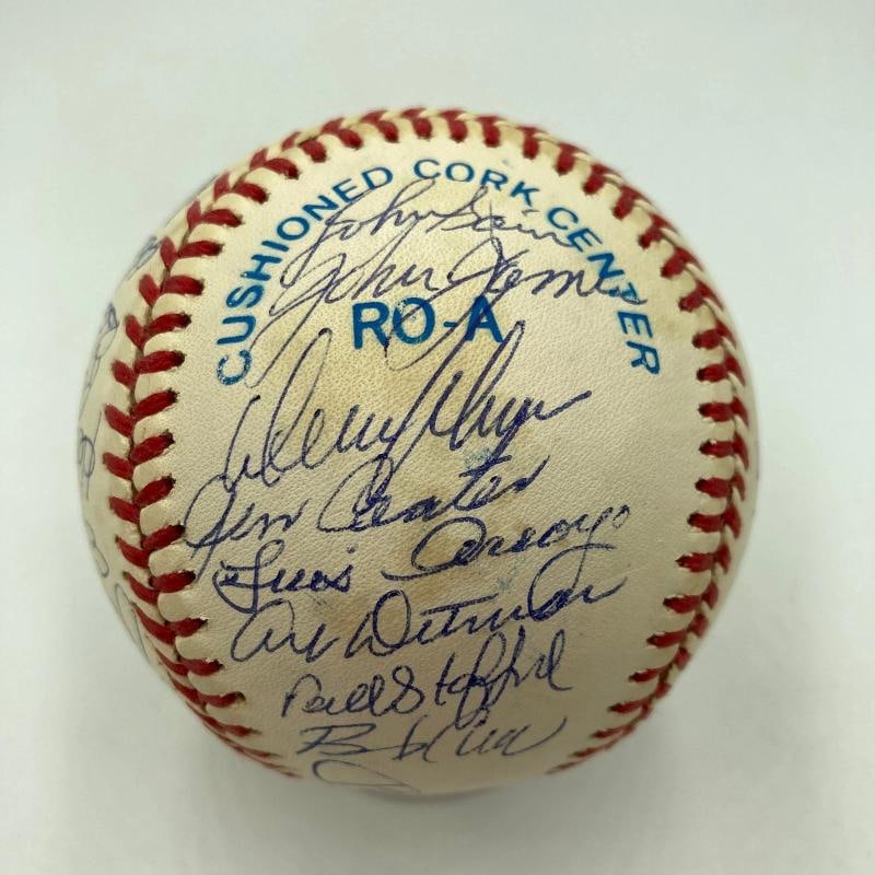 1961 New York Yankees World Series Champs Team Signed Baseball Mickey Mantle JSA - 6