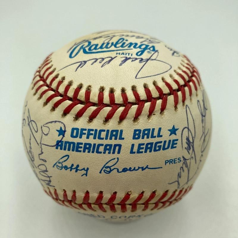 1961 New York Yankees World Series Champs Team Signed Baseball Mickey Mantle JSA - 7