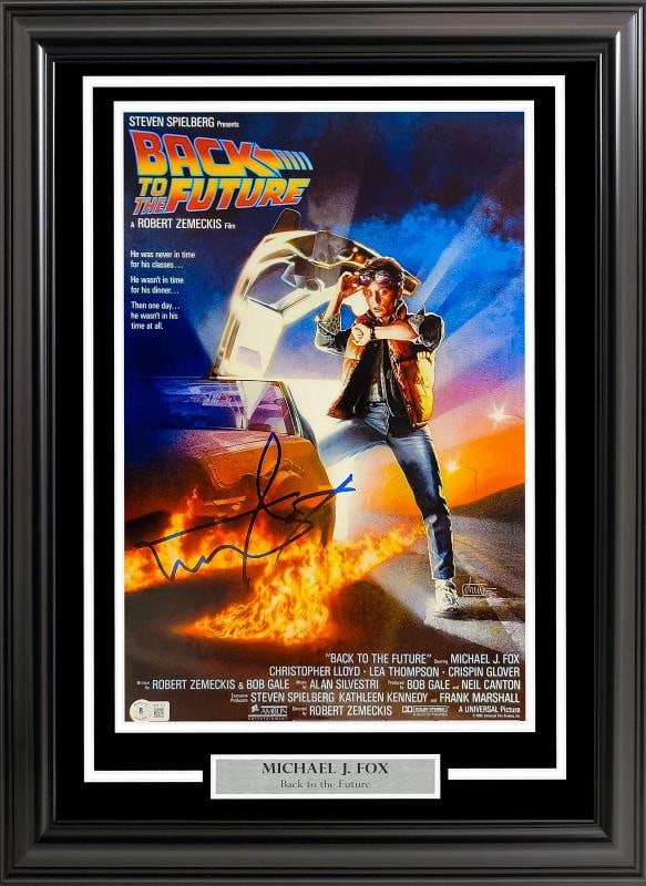 Michael J. Fox Signed Framed BTTF 11x17 Poster Part 1 Marty McFly BAS Witness: Sport: Entertainment,Product: Poster,Object Type: Poster,Player: Michael J. Fox,Player/Athlete: Michael J. Fox,Team: Back To The Future,Autographed: Yes,Signed: Yes,Autograph Authentication: Beckett A