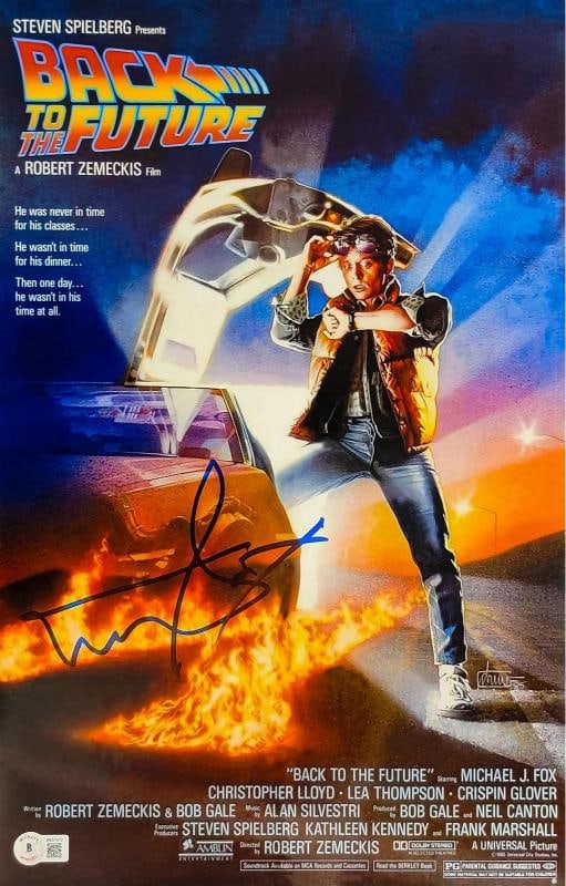 Michael J. Fox Signed Framed BTTF 11x17 Poster Part 1 Marty McFly BAS Witness - 2