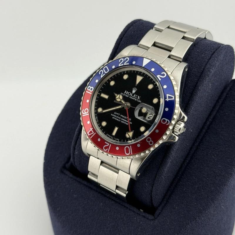 Rolex GMT Master Pepsi 16750 40mm Patina Dial Red Blue Bezel Steel Box Paper - 6