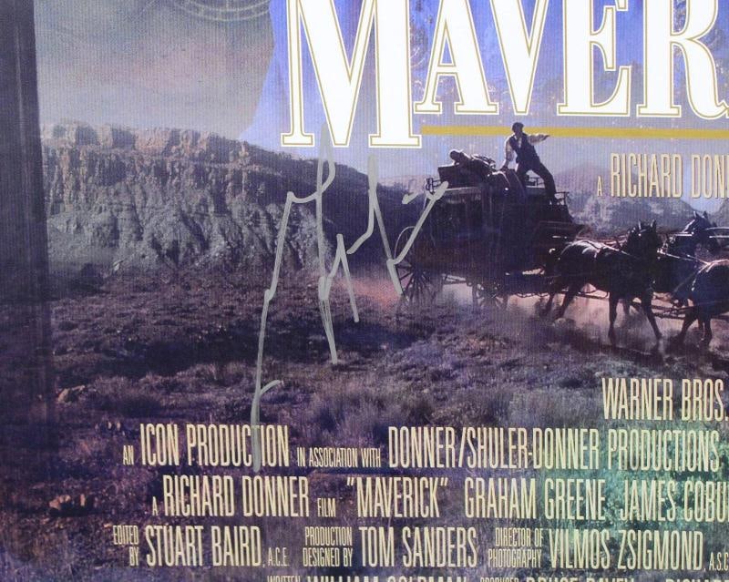 Mel Gibson Maverick Authentic Signed & Framed 27x40 Poster Autographed BAS - 3