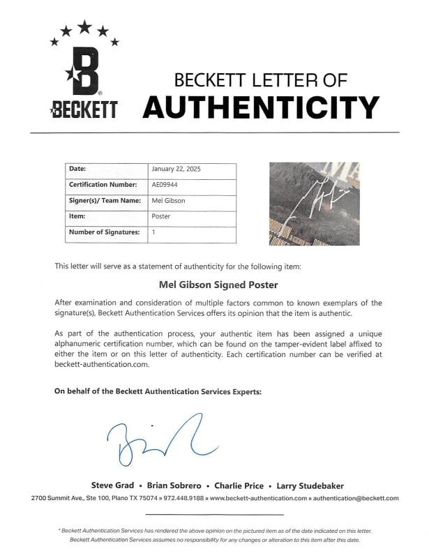 Mel Gibson Maverick Authentic Signed & Framed 27x40 Poster Autographed BAS - 4