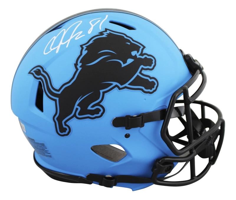 Lions Calvin Johnson Signed Rave Full Size Speed Proline Helmet BAS Witnessed: Player: Calvin Johnson,Product: Helmet,Original/Reprint: Original,Team: Detroit Lions,Autograph Authentication: Beckett,PRODUCT_COA: Beckett,PRODUCT_SIGNED_BY_NAME: Calvin