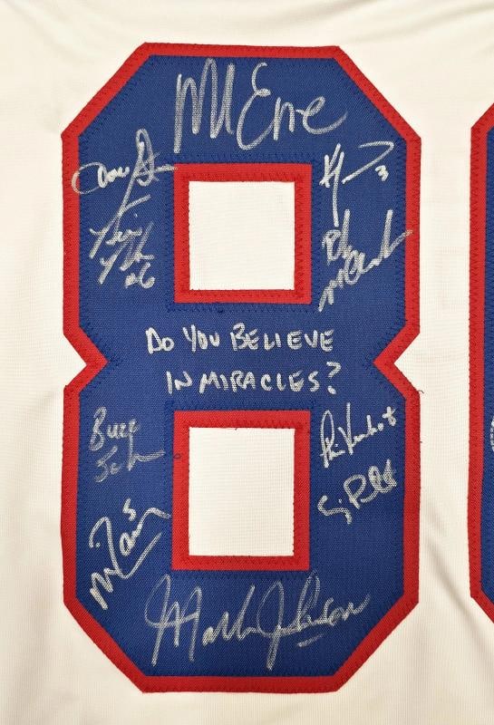1980 Team USA Miracle on Ice Auto White Jersey Miracles? 18 Sig Eruzione Beckett - 3