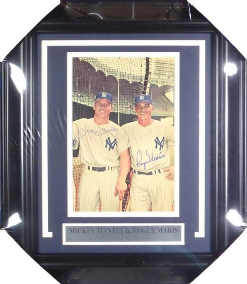 Mickey Mantle & Roger Maris Signed Framed 7x10 Magazine Page Photo Yankees BAS: Sport: Baseball,Product: Photo,Object Type: Photograph,Player: Mickey Mantle & Roger Maris,Team: New York Yankees,Signed By: Mickey Mantle & Roger Maris,Autographed: Yes,Signed: Yes,Autograph Authenti