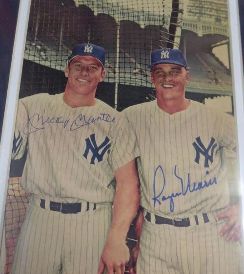 Mickey Mantle & Roger Maris Signed Framed 7x10 Magazine Page Photo Yankees BAS - 2