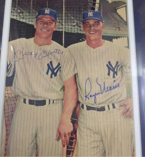 Mickey Mantle & Roger Maris Signed Framed 7x10 Magazine Page Photo Yankees BAS - 3