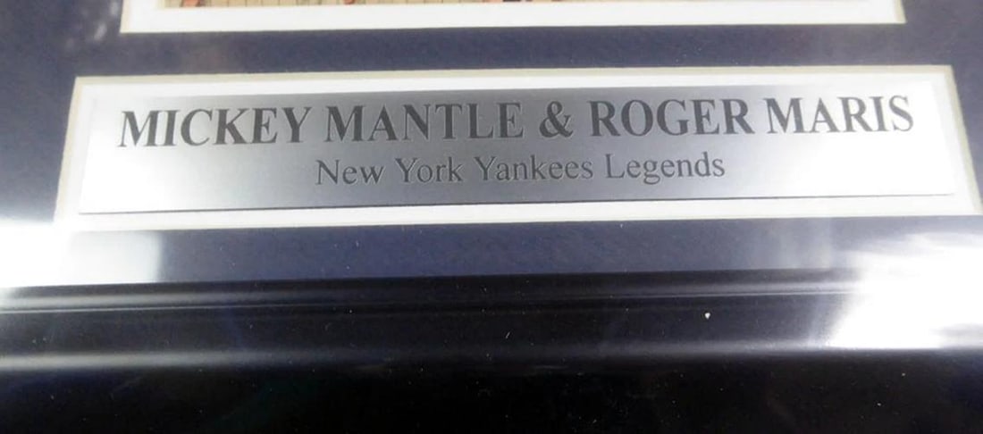 Mickey Mantle & Roger Maris Signed Framed 7x10 Magazine Page Photo Yankees BAS - 4