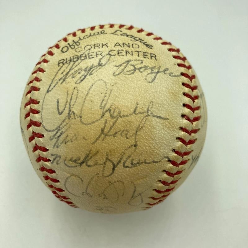 1977 NY Yankees World Series Champs Team Signed Baseball Thurman Munson PSA DNA - 6