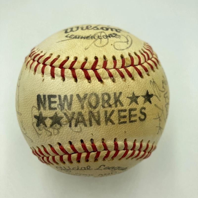 1977 NY Yankees World Series Champs Team Signed Baseball Thurman Munson PSA DNA - 8