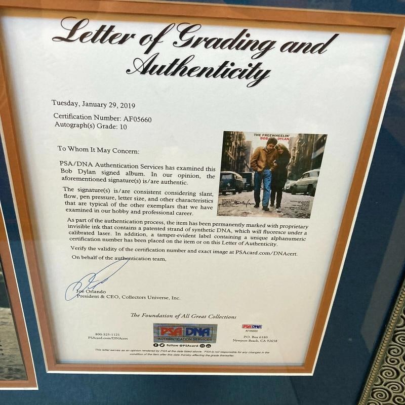 Bob Dylan Signed Autographed The Freewheelin' Album Record With PSA DNA COA - 5