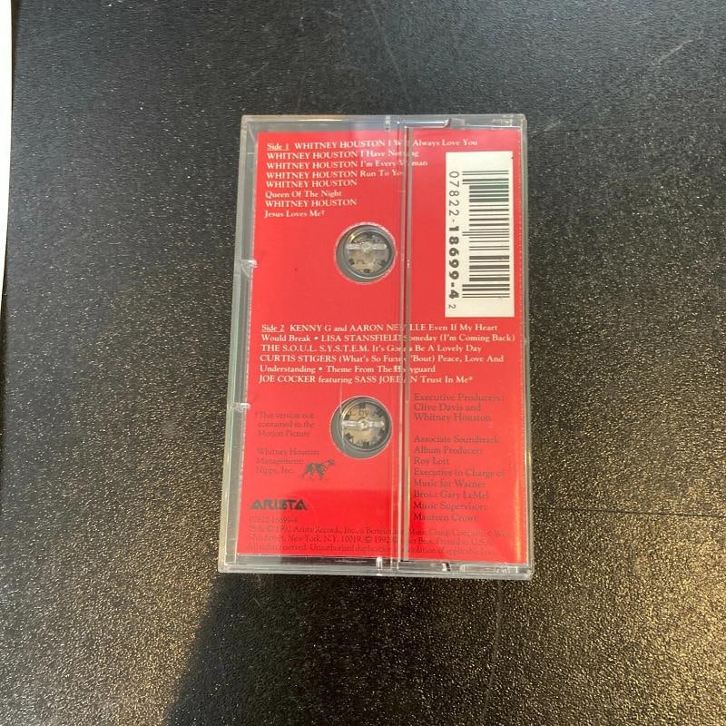 Whitney Houston Signed Vintage The Bodyguard Soundtrack Cassette Tape JSA COA - 4