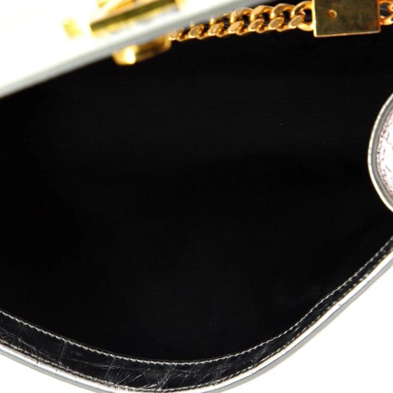 Saint Laurent Classic Monogram Crossbody Bag Crocodile Embossed Leather Medium - 5