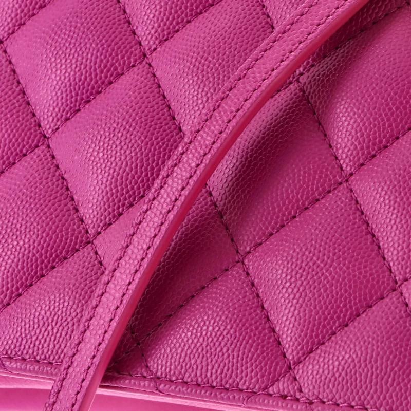 Chanel CC Top Handle Chain Full Flap Bag Quilted Caviar Small - 7