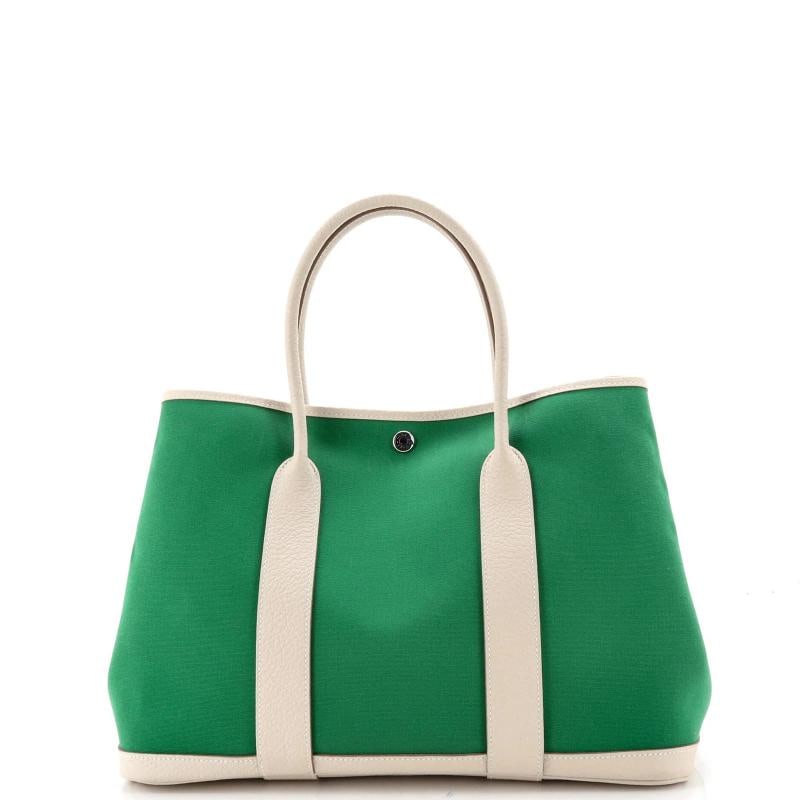 Hermes Garden Party Tote Toile and Leather 36 - 3