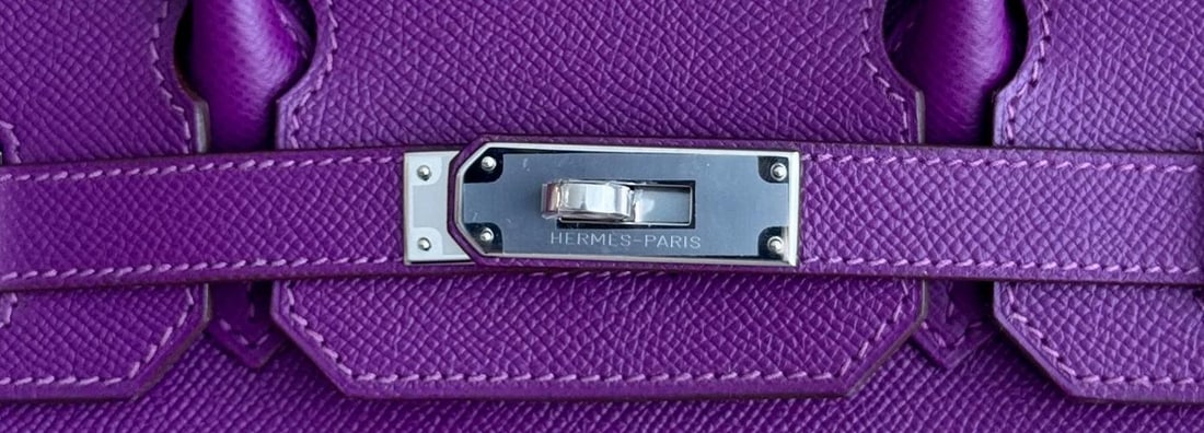 Hermes Birkin 30 Anemone Purple Epsom Leather Palladium Hardware - 5