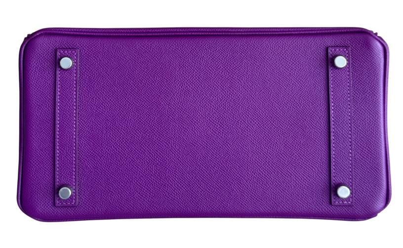 Hermes Birkin 30 Anemone Purple Epsom Leather Palladium Hardware - 9