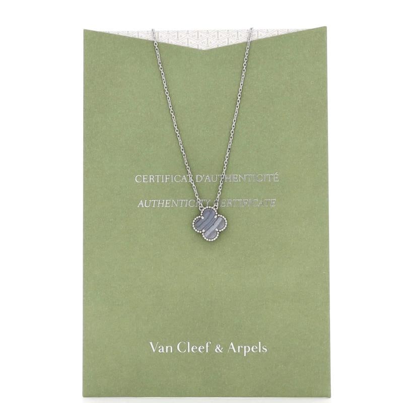 Van Cleef & Arpels Vintage Alhambra Pendant Necklace 18K White Gold - 2