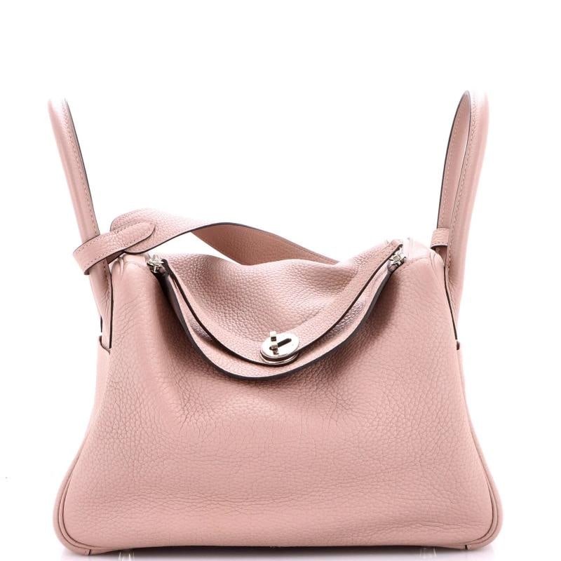 Hermes Lindy Bag Clemence 30: Condition: Pre-owned - Good,Brand: Hermes,Exterior Material: Leather,Style: Shoulder Bags,Exterior Color: Pink,Department: Women,Size: 30,Accessories: Dust Bag Estimated Retail Price: $8,200