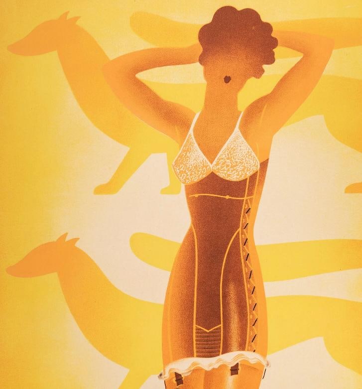 Original Art Deco Poster - Perot - Corset Lefuret - Women Underwear -Ferret 1933 - 2