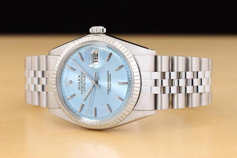 ROLEX DATEJUST ICE BLUE 36MM 18K WHITE GOLD STEEL MENS JUBILEE WATCH - 2