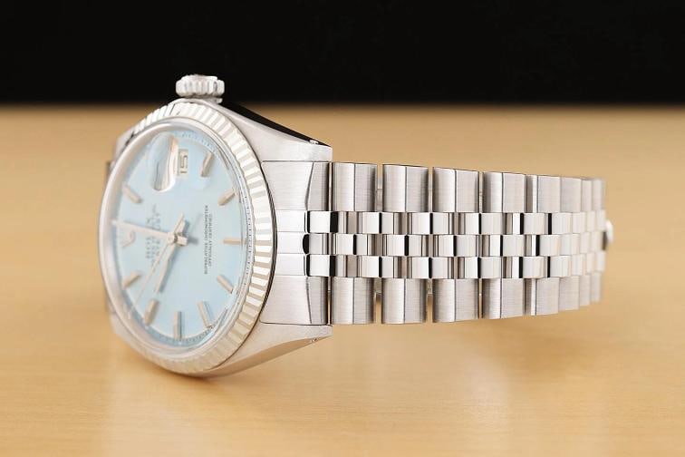 ROLEX DATEJUST ICE BLUE 36MM 18K WHITE GOLD STEEL MENS JUBILEE WATCH - 4