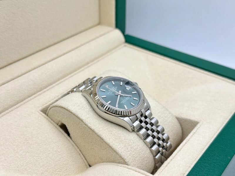 2023 Rolex Datejust 31 Midsize 278274 Mint Green Dial 18K Gold Steel Box Paper - 5