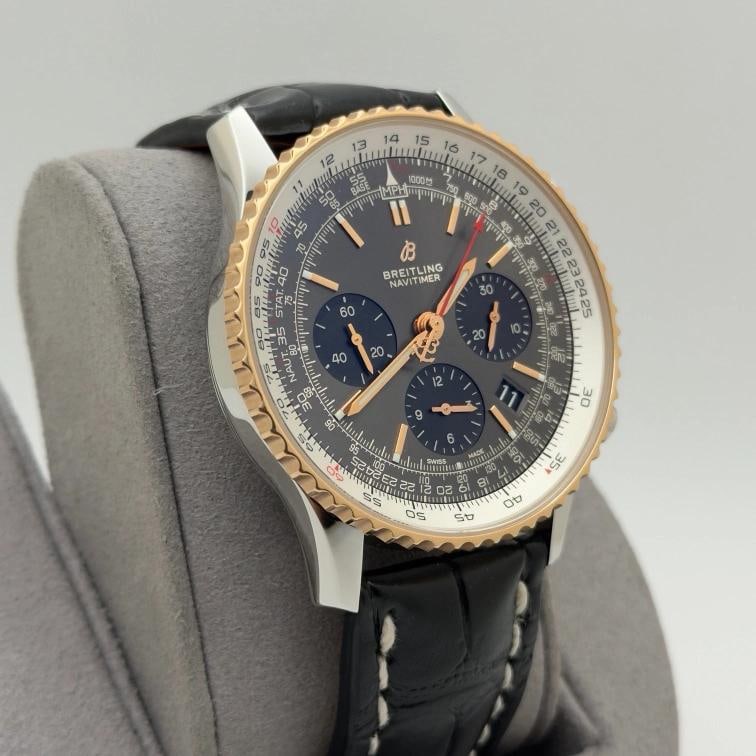 Breitling Navitimer B01 UB0121 43mm Gray Dial 18k Rose Gold Stainless Steel - 3